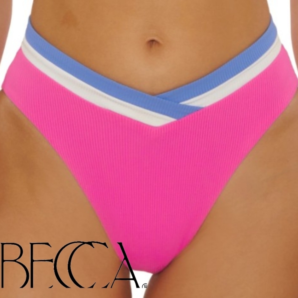 Becca High Waist Bikini Bottom- ROSE BERRY